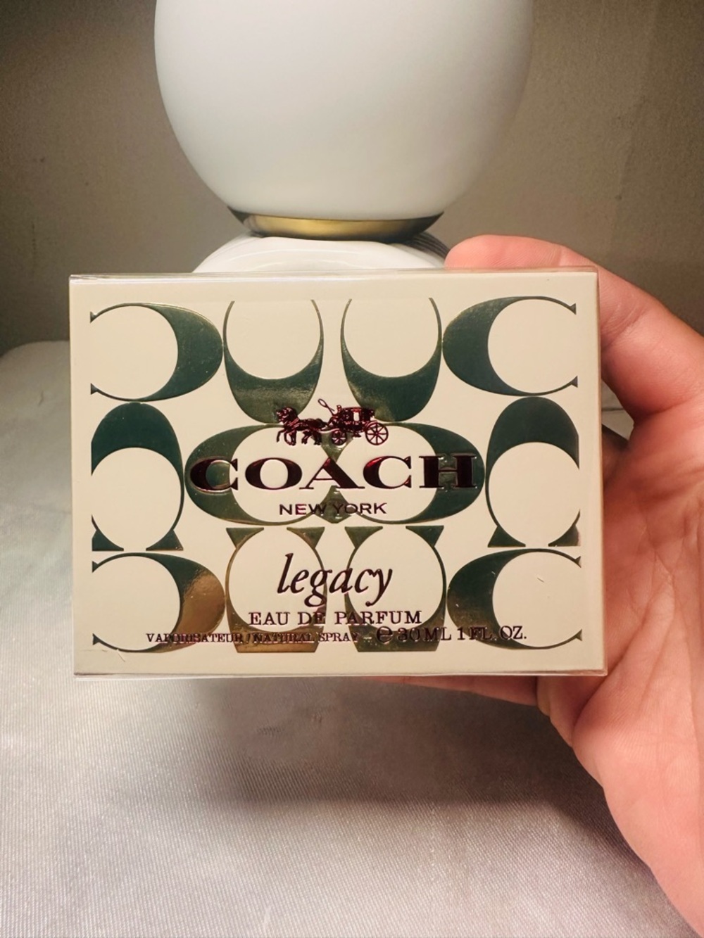 Coach Perfume Box – Cream & Gold Accents